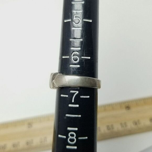 Vintage Sterling Silver Band Ring, Size 6 1/2, Signed FAS Stacking Unisex Estate - Picture 6 of 8